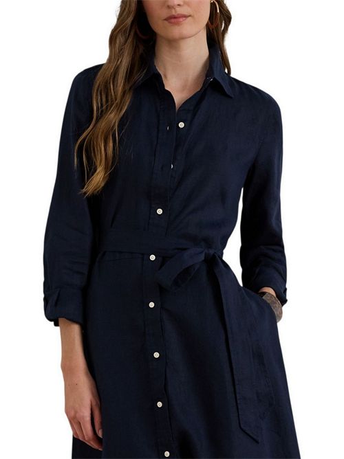 chemisier donna in lino blu Ralph Lauren | 200P13686002